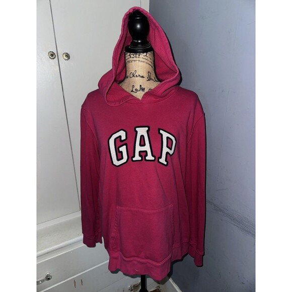 Gap Rosy Pink Hoodie XXL Stitched Logo Hiking Outdoor City Classic Comfy - Picture 1 of 8